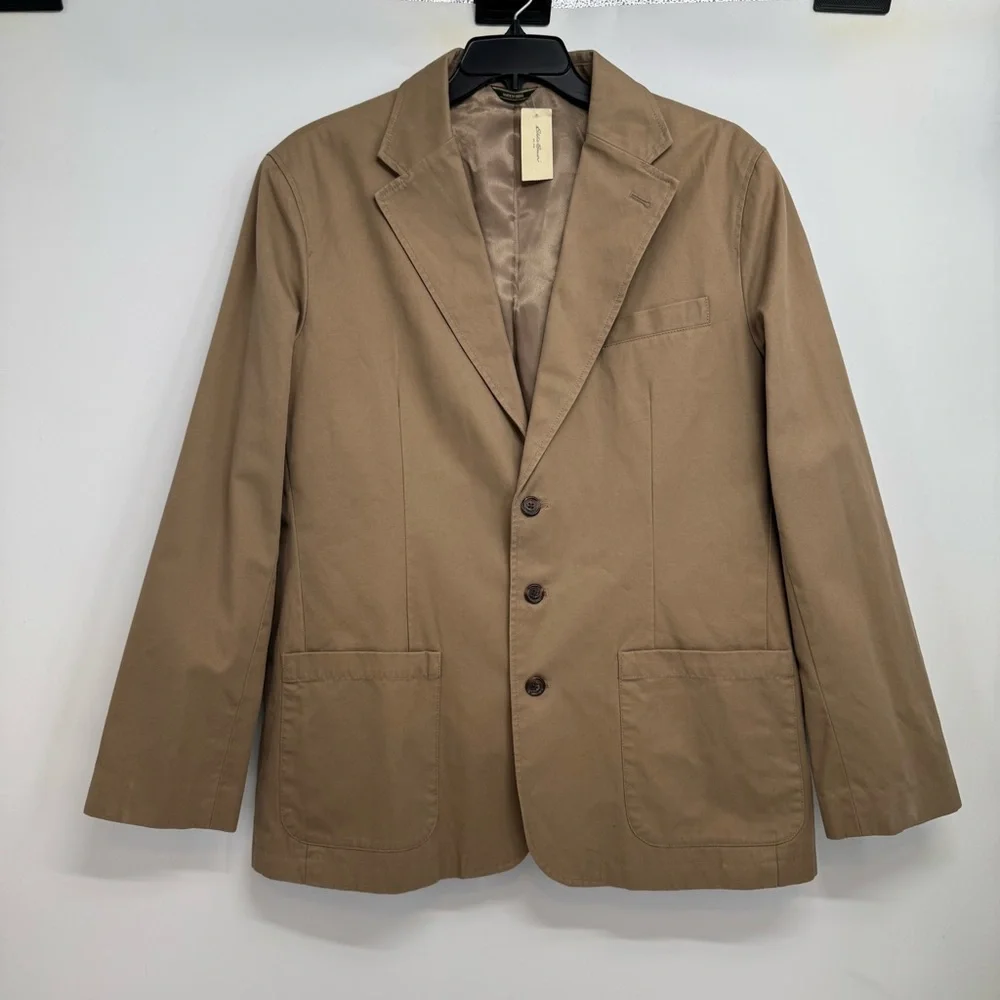 NWD Eddie Bauer Blazer Sport Coat Mens L Casual Acorn Cotton